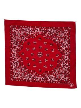 Vintage Wamcraft Bandana Red Paisley Handkerchief USA Made Cowboy Western